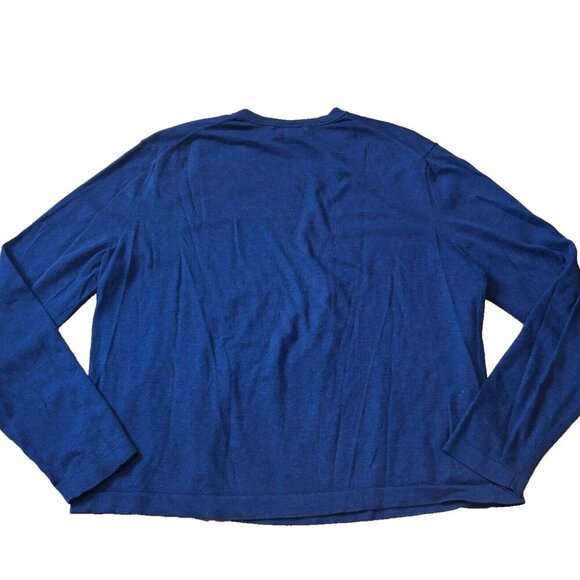 Banana Republic Mens Sweater Luxury Blend Navy Blue Long Sleeve V-Neck Size M - Picture 3 of 3